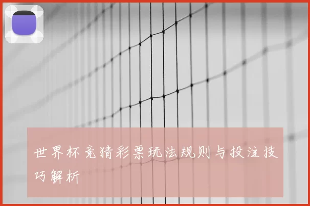 世界杯竞猜彩票玩法规则与投注技巧解析